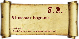 Blumenau Magnusz névjegykártya